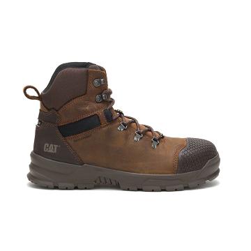 Men's Caterpillar Accomplice X Waterproof Steel Toe Safety Boots Coffee | CAT091-MY