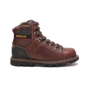 Men's Caterpillar Alaska 2.0 Work Boots Brown | CAT227-MY