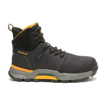 Men's Caterpillar CAT EDGE Waterproof Nano Toe Safety Boots Black | CAT080-MY