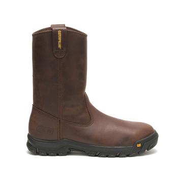 Men's Caterpillar Drawbar Steel Toe Safety Boots Coffee | CAT003-MY