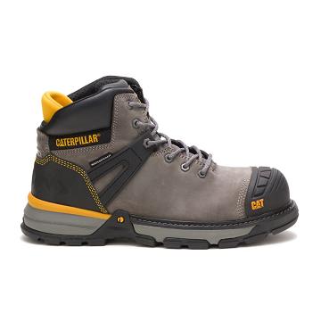 Men's Caterpillar Excavator Superlite Waterproof Carbon Composite Toe Safety Boots Grey | CAT085-MY