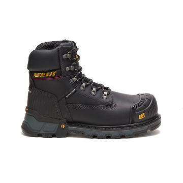 Men's Caterpillar Excavator XL 6" Waterproof Composite Toe Safety Boots Black | CAT048-MY