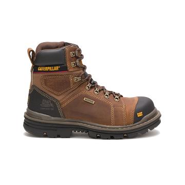 Men's Caterpillar Hauler 6" Waterproof Composite Toe Safety Boots Brown | CAT042-MY