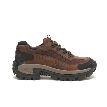 Men's Caterpillar Invader Steel Toe Walking Shoes Coffee | CAT377-MY