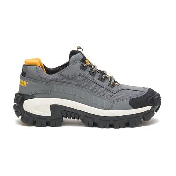 Men's Caterpillar Invader Steel Toe Work Shoes Grey | CAT404-MY