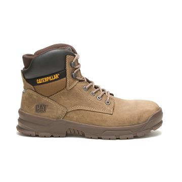 Men's Caterpillar Mobilize Alloy Toe Work Boots Brown | CAT256-MY