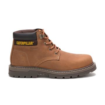 Men's Caterpillar Outbase Waterproof Steel Toe Safety Boots Brown | CAT058-MY