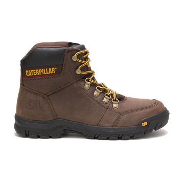 Men's Caterpillar Outline Safety Boots Brown | CAT019-MY