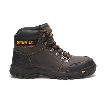 Men's Caterpillar Outline Steel Toe Safety Boots Grey | CAT051-MY