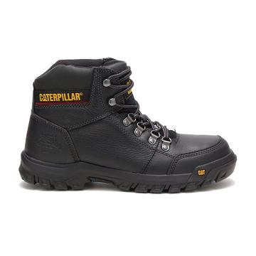 Men's Caterpillar Outline Steel Toe Safety Boots Black | CAT053-MY