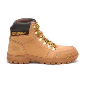 Men's Caterpillar Outline Work Boots Brown | CAT210-MY