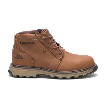 Men's Caterpillar Parker Steel Toe Safety Boots Brown | CAT044-MY