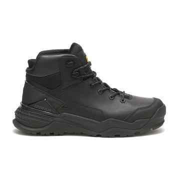 Men's Caterpillar Provoke Mid Waterproof Safety Boots Black | CAT077-MY