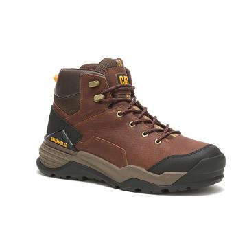 Men's Caterpillar Provoke Mid Waterproof Waterproof Boots Coffee | CAT159-MY