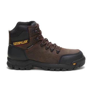 Men's Caterpillar Resorption Waterproof Composite Toe Safety Boots Coffee | CAT054-MY