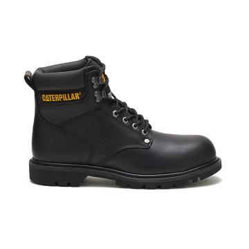 Men's Caterpillar Second Shift Steel Toe Safety Boots Black | CAT067-MY