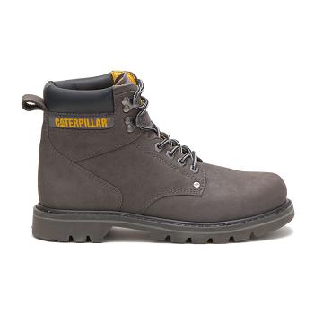 Men's Caterpillar Second Shift Work Boots Grey | CAT248-MY