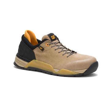 Men's Caterpillar Sprint Suede Alloy Toe Walking Shoes Brown | CAT372-MY