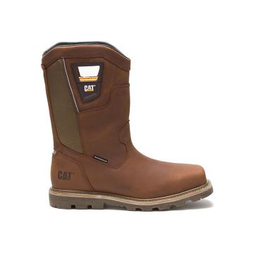 Men's Caterpillar Stillwell Waterproof Steel Toe Work Boots Brown | CAT198-MY