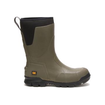 Men's Caterpillar Stormers 11" Steel Toe Safety Boots Olive | CAT060-MY