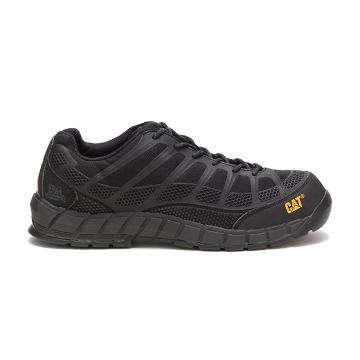 Men's Caterpillar Streamline Composite Toe Work Shoes Black | CAT397-MY