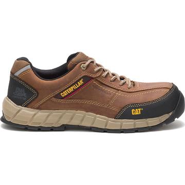 Men's Caterpillar Streamline Leather Composite Toe Work Shoes Brown | CAT390-MY