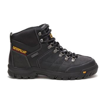 Men's Caterpillar Threshold Waterproof Steel Toe Safety Boots Black | CAT035-MY