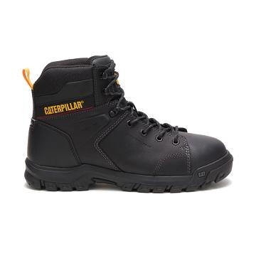 Men's Caterpillar Wellspring Waterproof Metatarsal Guard Steel Toe Safety Boots Black | CAT056-MY