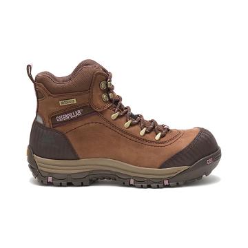 Women's Caterpillar Ally Waterproof Composite Toe Safety Boots Brown | CAT408-MY