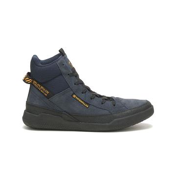 Women's Caterpillar CODE Hex Hi Utility Sneakers Navy | CAT565-MY