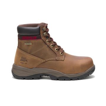 Women's Caterpillar Dryverse 6" Waterproof Steel Toe Safety Boots Brown | CAT410-MY