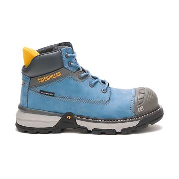 Women's Caterpillar Excavator Superlite Waterproof Carbon Composite Toe Safety Boots Blue | CAT435-M