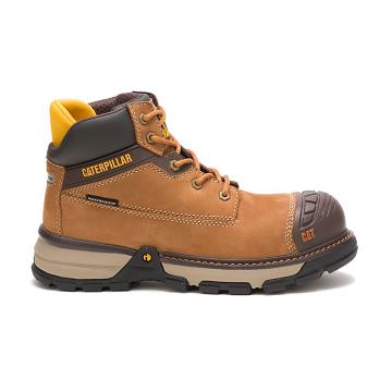 Women's Caterpillar Excavator Superlite Waterproof Carbon Composite Toe Work Boots Brown | CAT506-MY