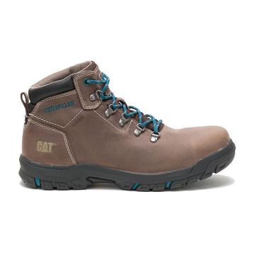 Women's Caterpillar Mae Steel Toe Waterproof Safety Boots Taupe | CAT421-MY