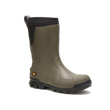 Women's Caterpillar Stormers 11" Steel Toe Work Boots Olive | CAT437-MY